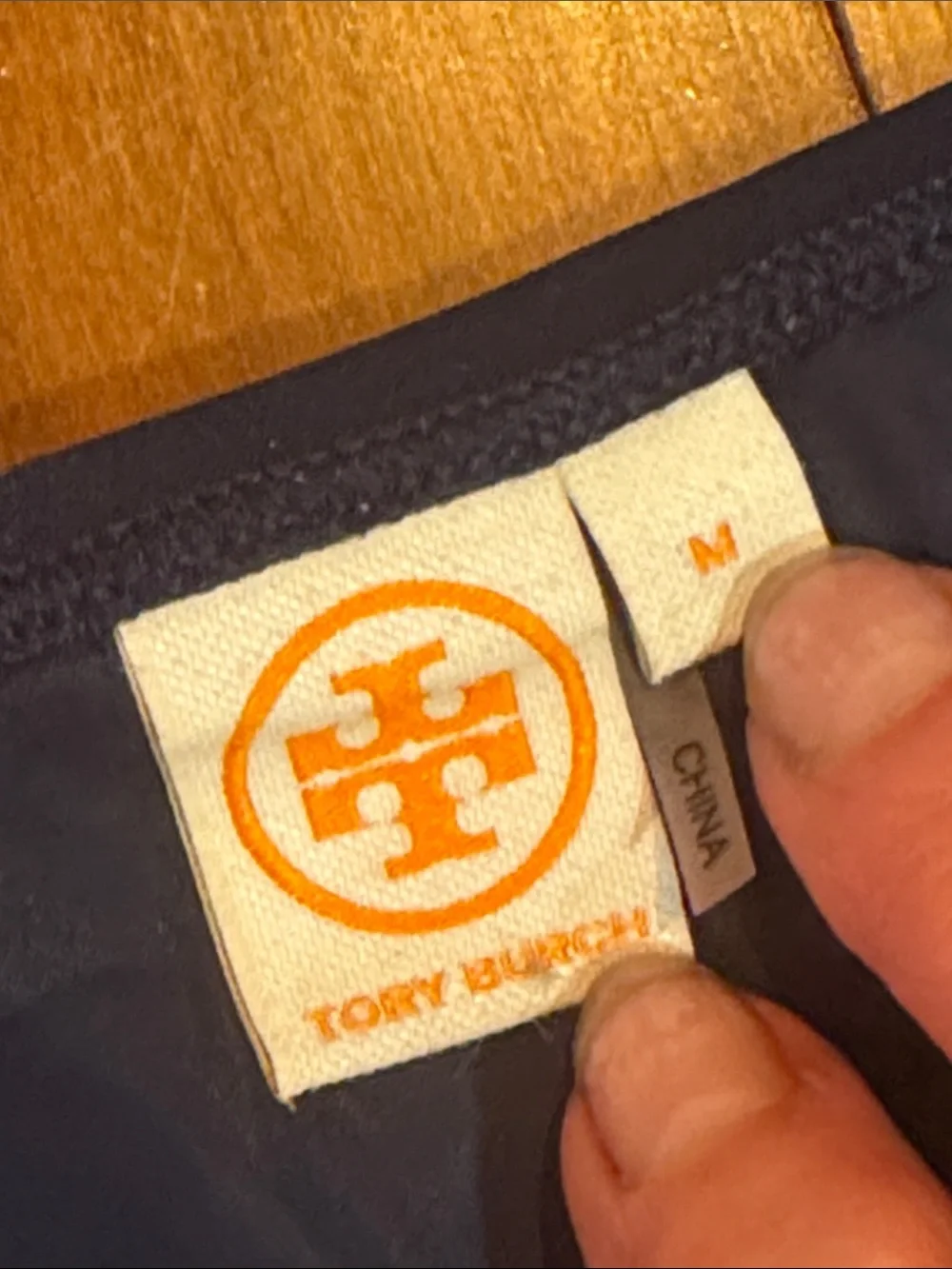 Tory Burch Miller Swimwear Two Piece Gold Logo Triangle Bikini M Navy Swimsuit